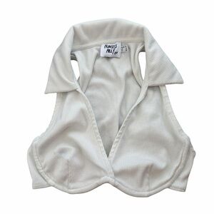 Princess Polly Cream Ribbed Underwire Tank